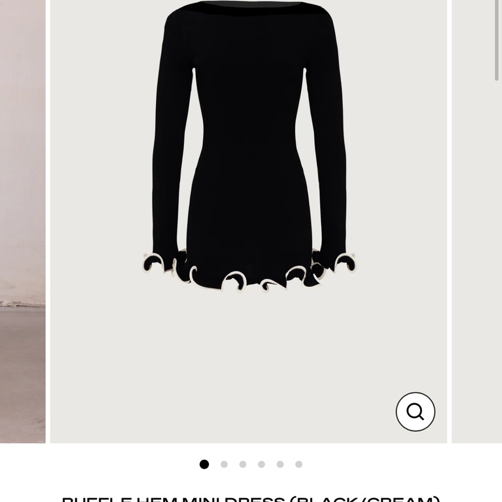 Black Ruffle Hem Mini Dress